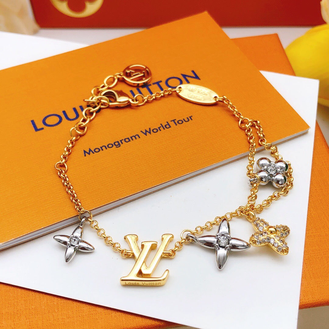 Geometric Emblem Bracelet in Gold-Tone – Design 007 front product view