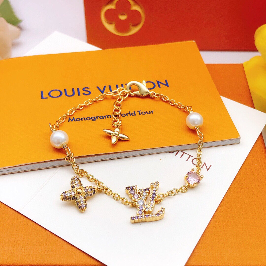 Geometric Emblem Bracelet in Gold-Tone – Design 001 main product view