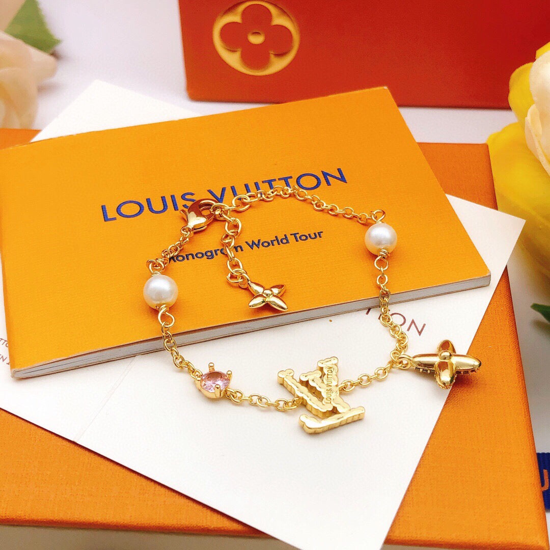 Geometric Emblem Bracelet in Gold-Tone – Design 001 front product view