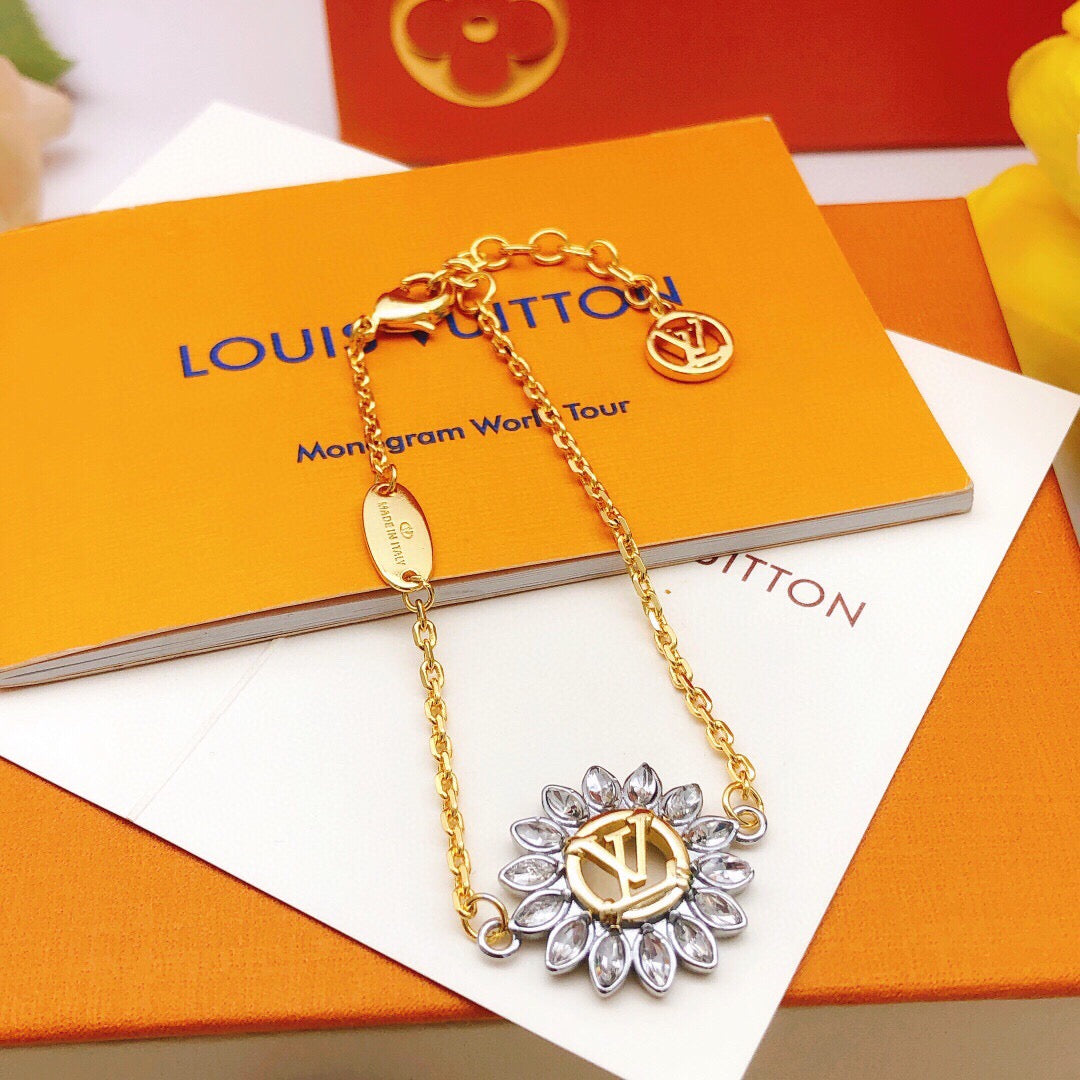 Sunflower Bracelet in Gold-Tone detail view