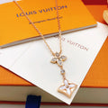 Geometric Emblem Pendant Necklace in Rose-Gold-Tone – Rose Gold Detail – Design 003 main product view