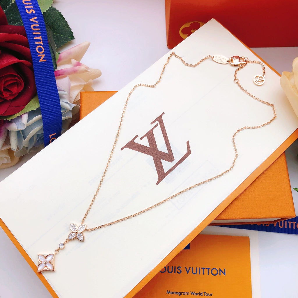 Geometric Emblem Pendant Necklace in Rose-Gold-Tone – Rose Gold Detail – Design 003 styled product view