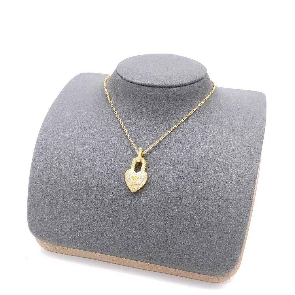 Heart Pendant Necklace in Gold-Tone – Design 002 styled product view