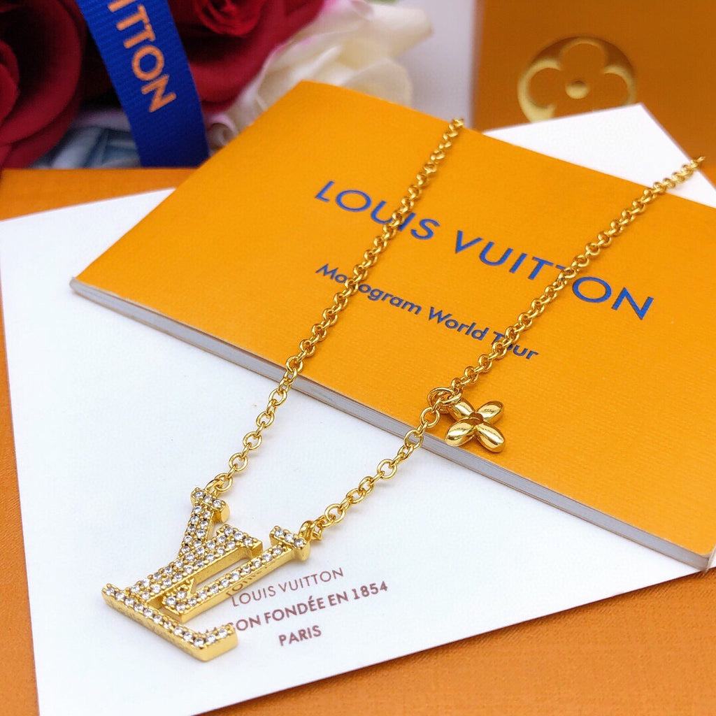 Geometric Emblem Pendant Necklace in Gold-Tone – Design 004 front product view