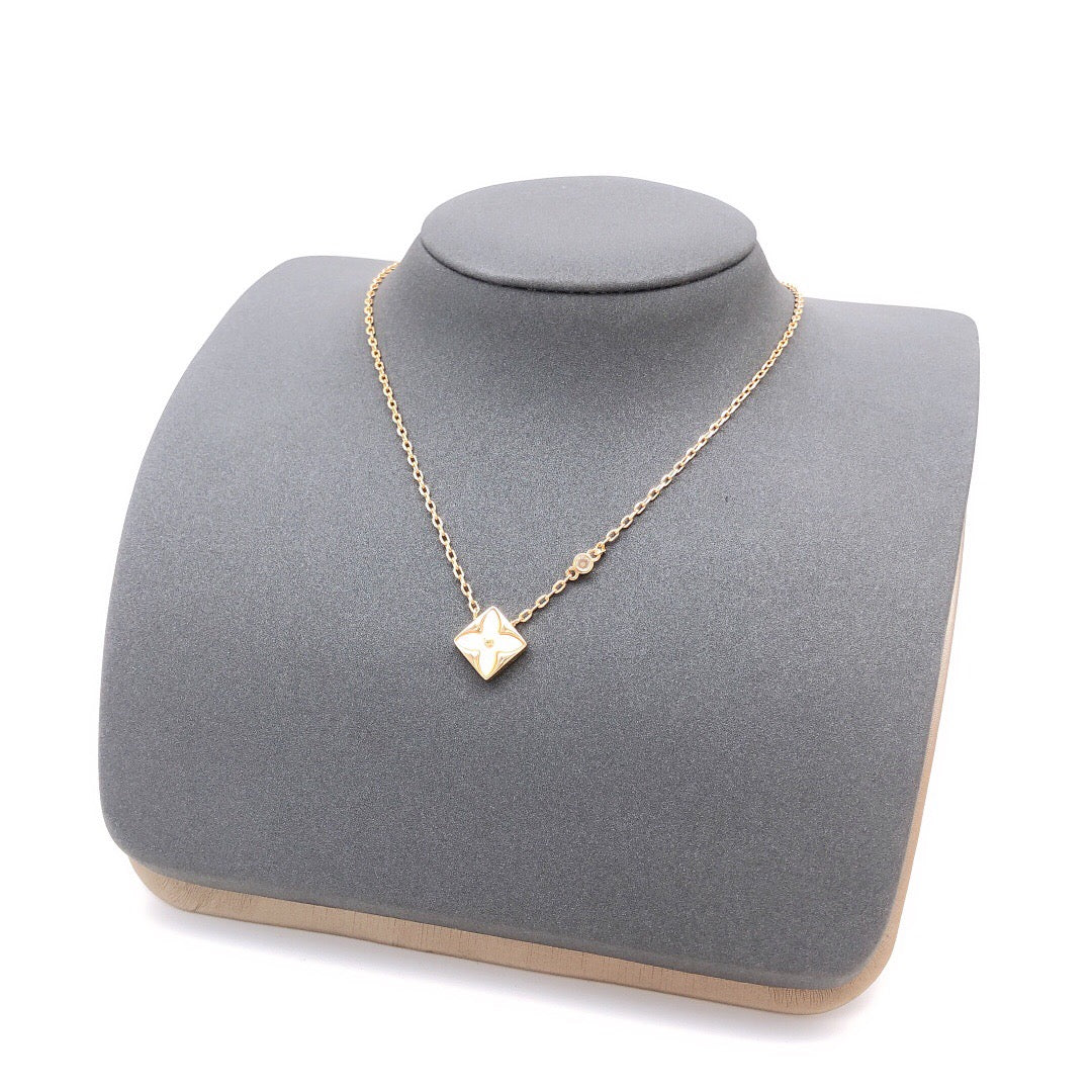 Geometric Emblem Pendant Necklace in Rose-Gold-Tone – Rose Gold Detail – Design 002 main product view