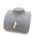 Geometric Emblem Pendant Necklace in Gold-Tone – Design 001 main product view