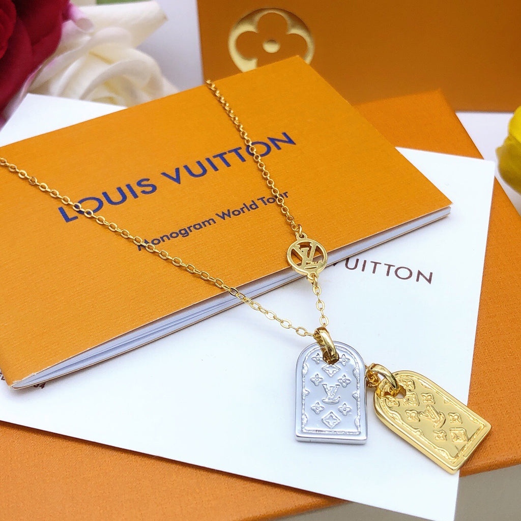 Geometric Emblem Pendant Necklace in Gold-Tone – Design 001 main product view