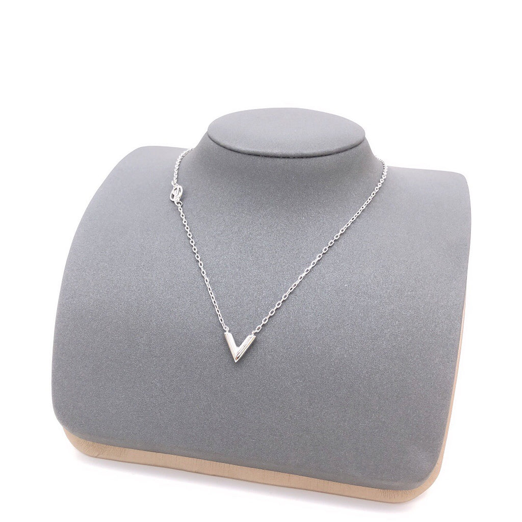 Geometric Emblem Pendant Necklace in Silver-Tone – Silver Detail main product view