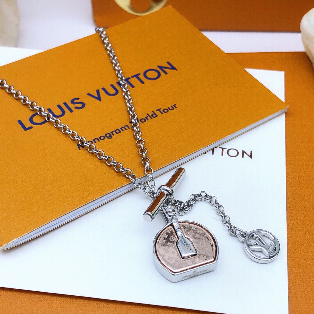 Bag Motif Pendant Necklace in Silver-Tone detail view