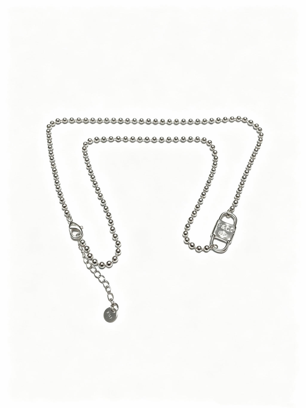 Signature Motif Pendant Necklace in Silver-Tone – Vintage Detail front product view
