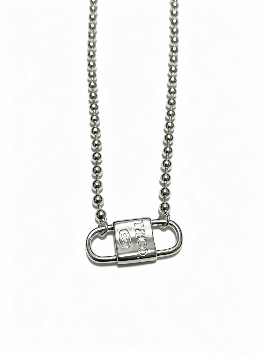 Signature Motif Pendant Necklace in Silver-Tone – Vintage Detail detail view