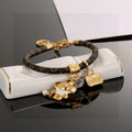Floral Bangle in Polished Metal-Tone – Design 001 main product view