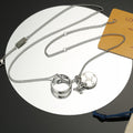 Letter Emblem Pendant Necklace in Polished Metal-Tone – Design 003 main product view