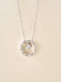 Signature Emblem Pendant Necklace in Polished Metal-Tone – Red Detail main product view