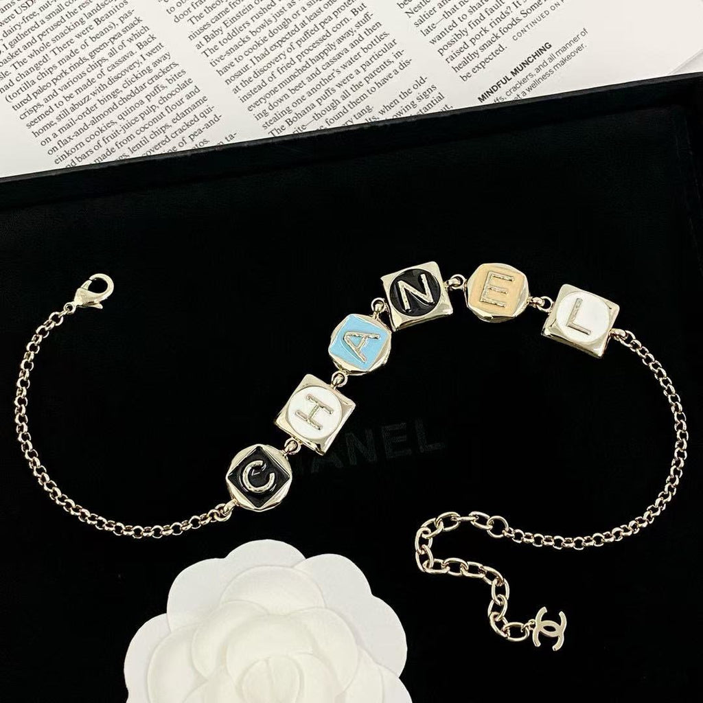 Letter Pendant Necklace in Polished Metal-Tone – Design 002 styled product view
