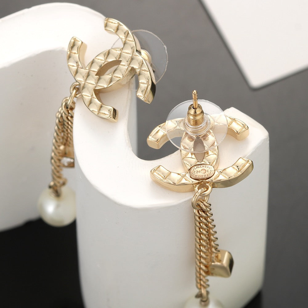 Signature Emblem Stud Earrings in Silver-Tone – Design 001 detail view