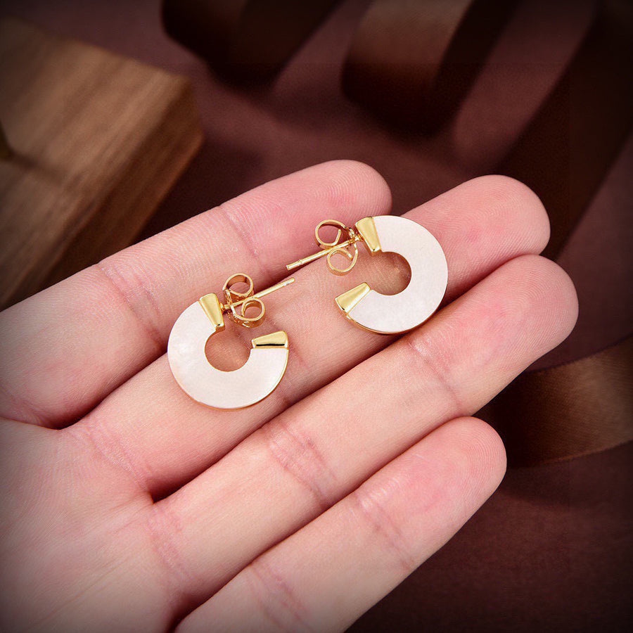 Orb Stud Earrings in Polished Metal-Tone – Design 008 main product view