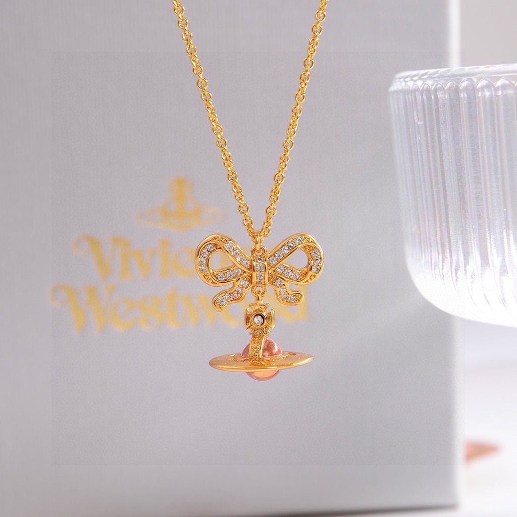 Orb Pendant Necklace in Polished Metal-Tone – Design 021 detail view