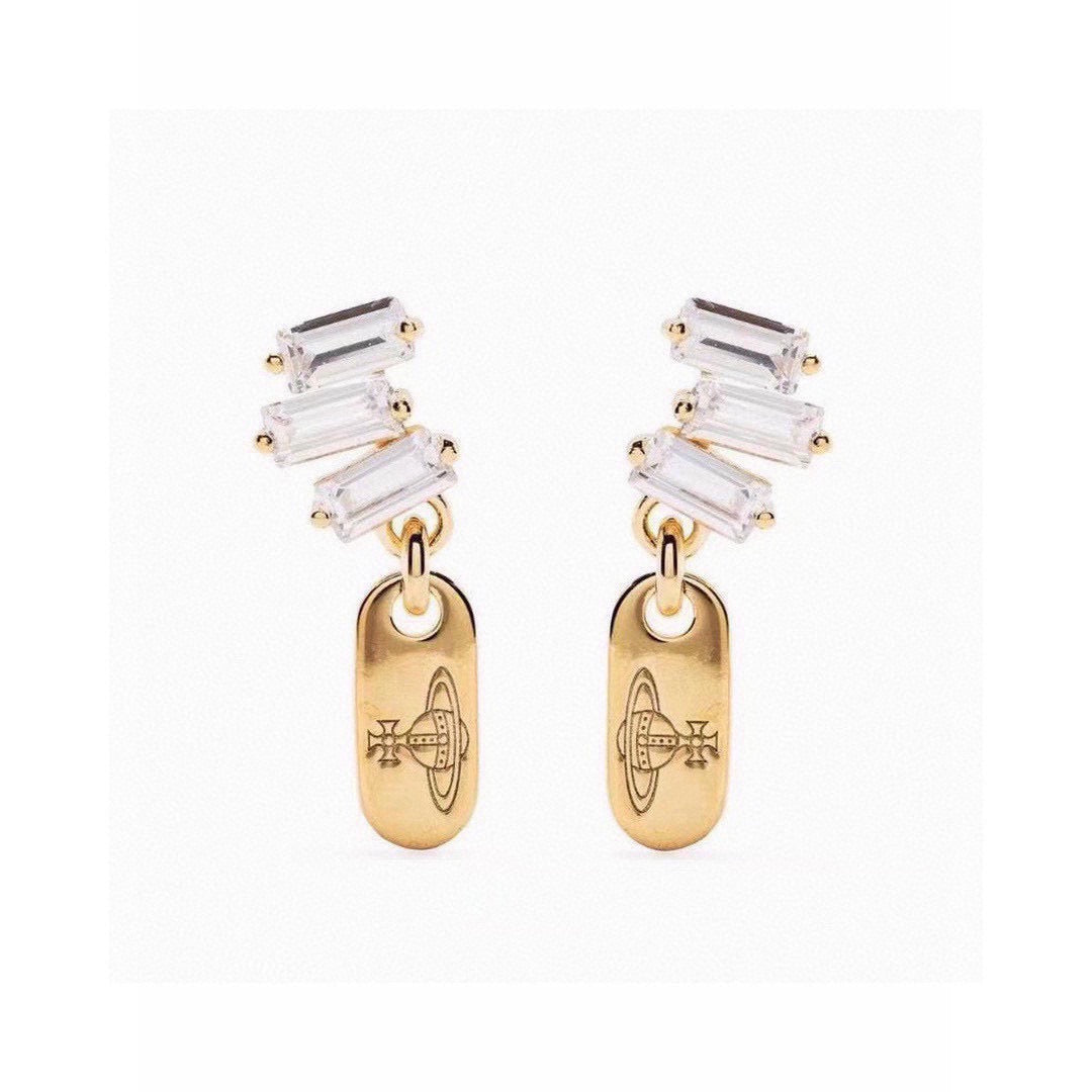 Orb Stud Earrings in Polished Metal-Tone – Design 004 front product view