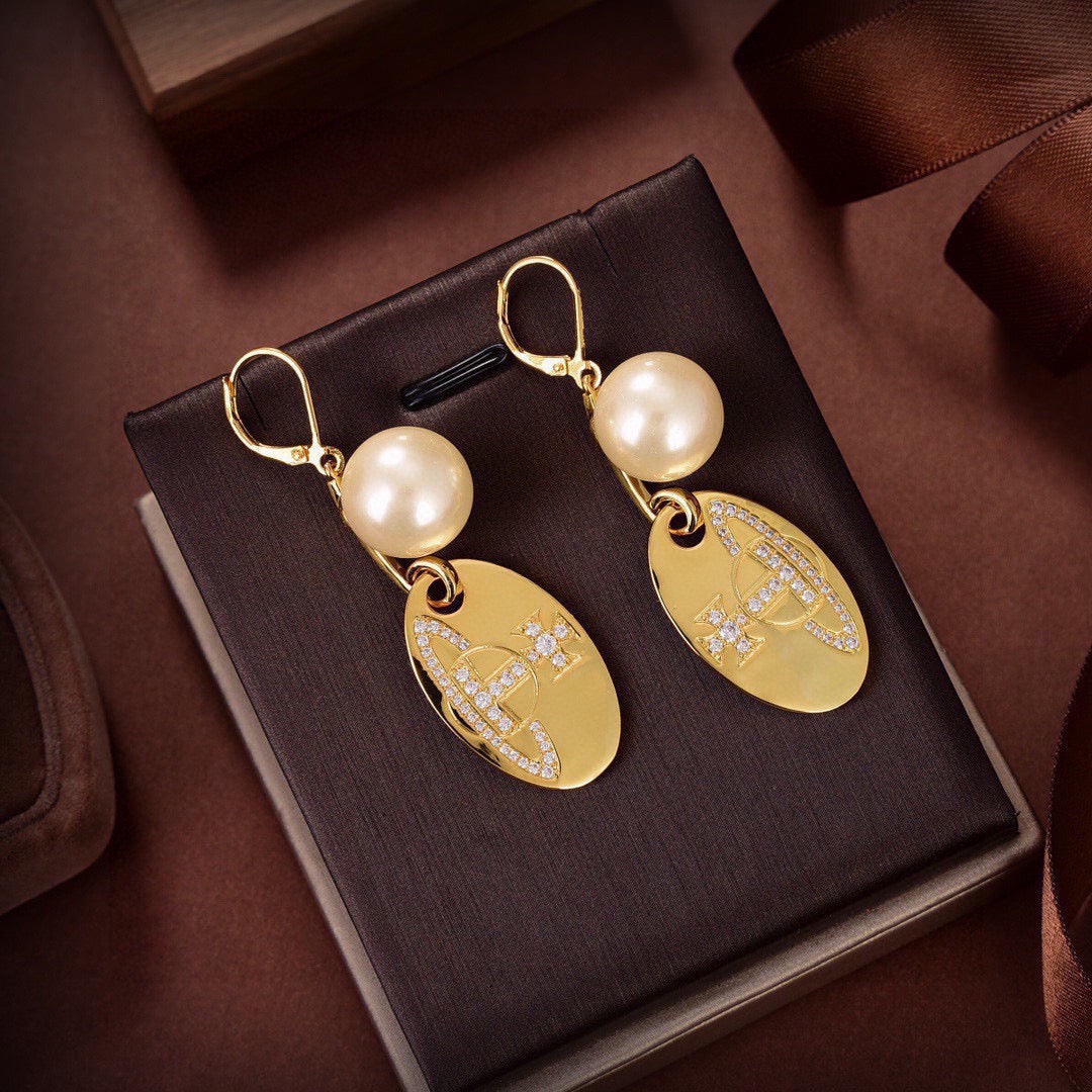 Orb Statement Earrings in Polished Metal-Tone – Design 003 styled product view
