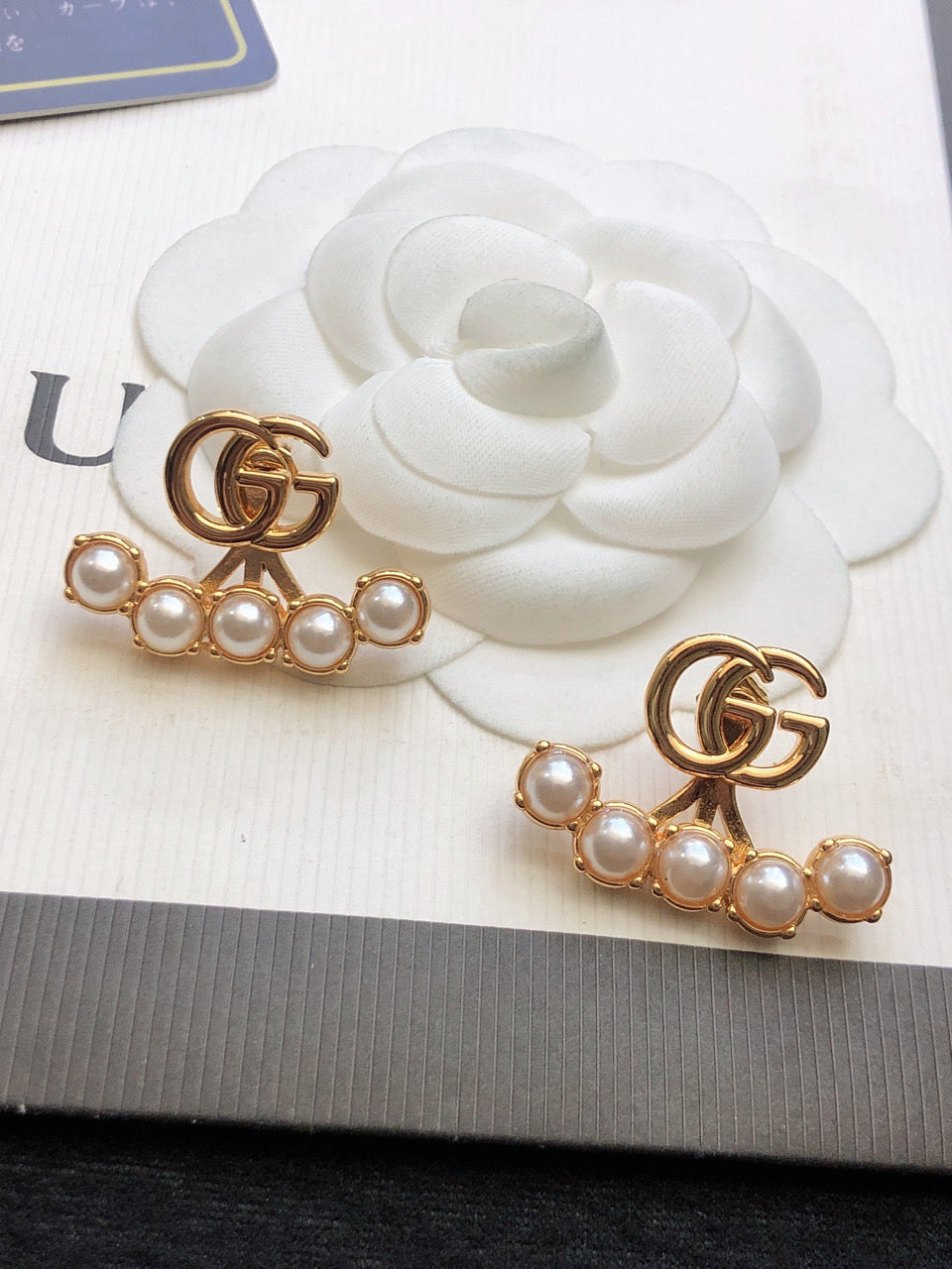 Geometric Emblem Stud Earrings in Silver-Tone – Design 002 main product view