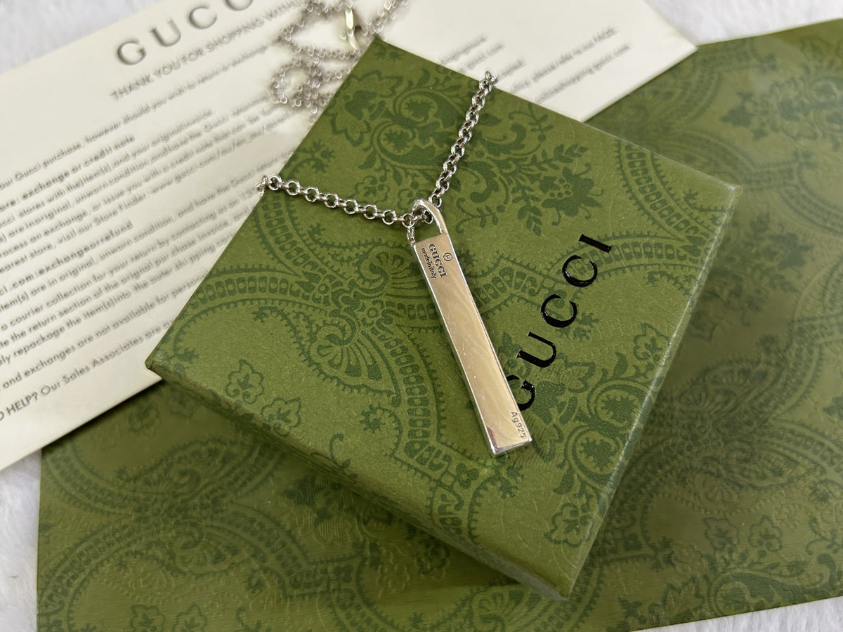 Geometric Emblem Pendant Necklace in Polished Metal-Tone – Design 004 main product view