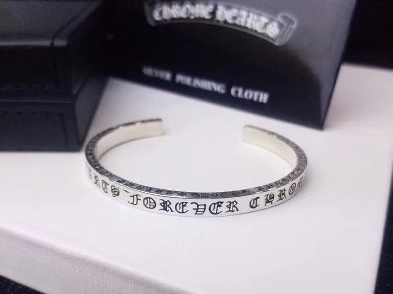 Signature Emblem Bangle in Polished Metal-Tone – Design 015 side detail