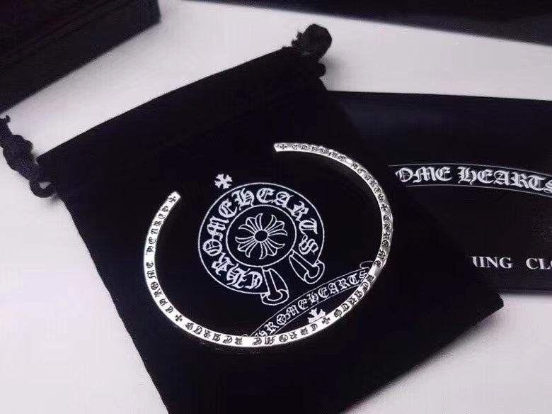 Signature Emblem Bangle in Polished Metal-Tone – Design 015 styled product view