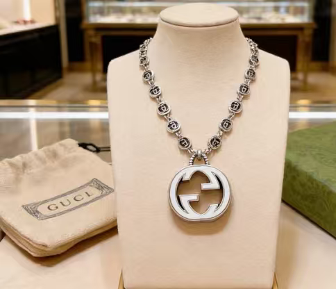 Martin Graham pendant necklace in polished metal-tone – main product view