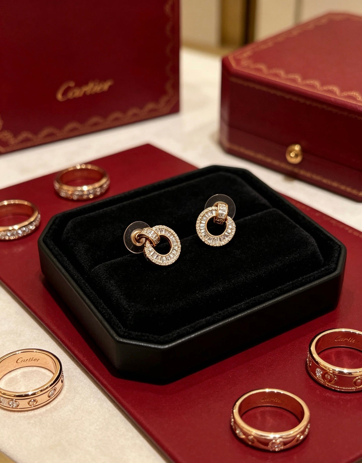 Martin Graham earrings in polished metal-tone – side detail