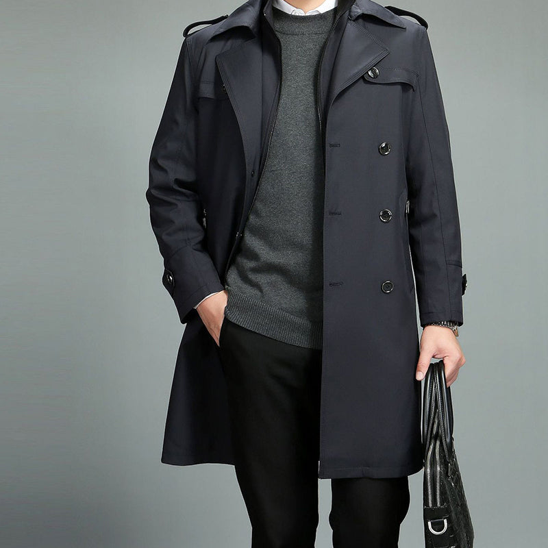 🎅Pre-Xmas Specials🎄Men's Casual Zippered Lapel Trench Coat Clothing &