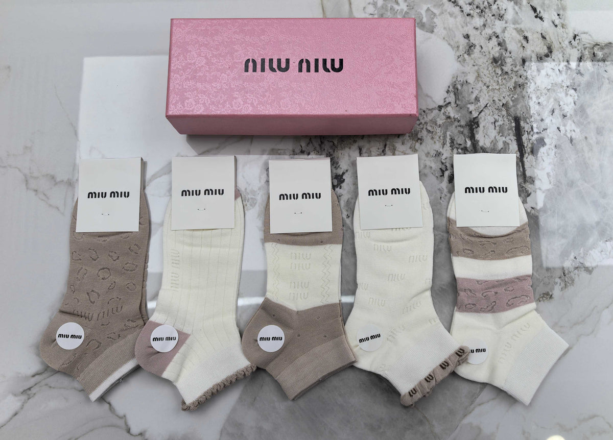 Miu Miu Modal No-Show Socks - 5-Pair Set