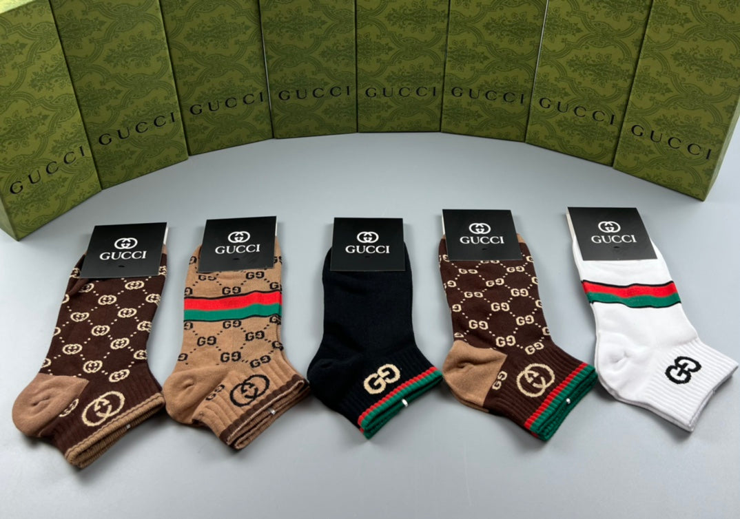 Gucci Mixed Monogram Ankle Socks - Box of 5 Pairs