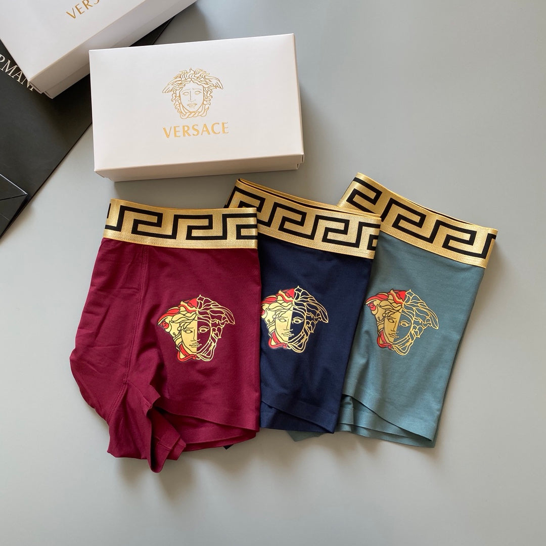Versace Greek-Key And Medallion Men's Boxer Briefs - 3-Piece Box