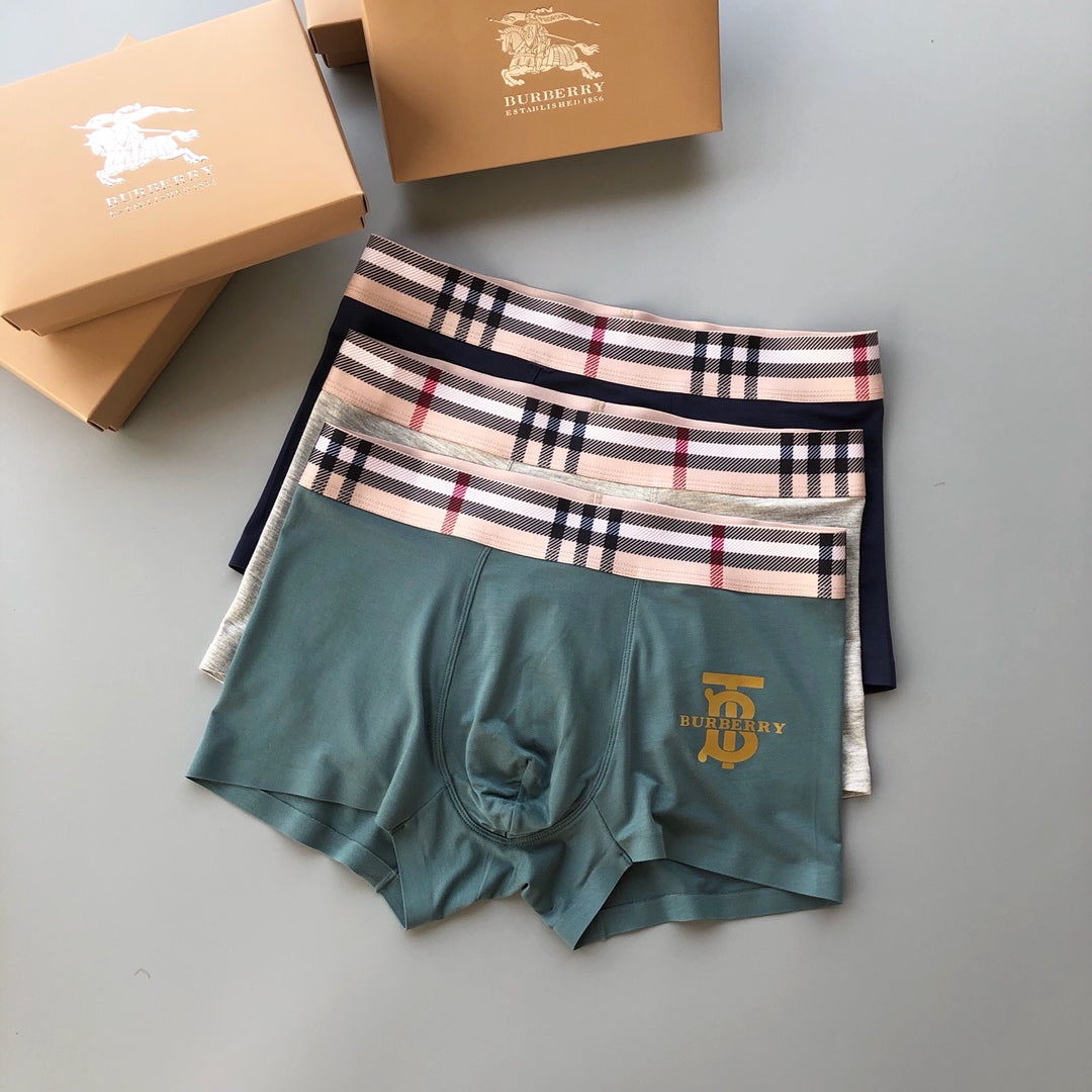 Burberry 93% Modal & 7% Spandex Seamless-Cut Men's Boxer Briefs - 3-Piece Box