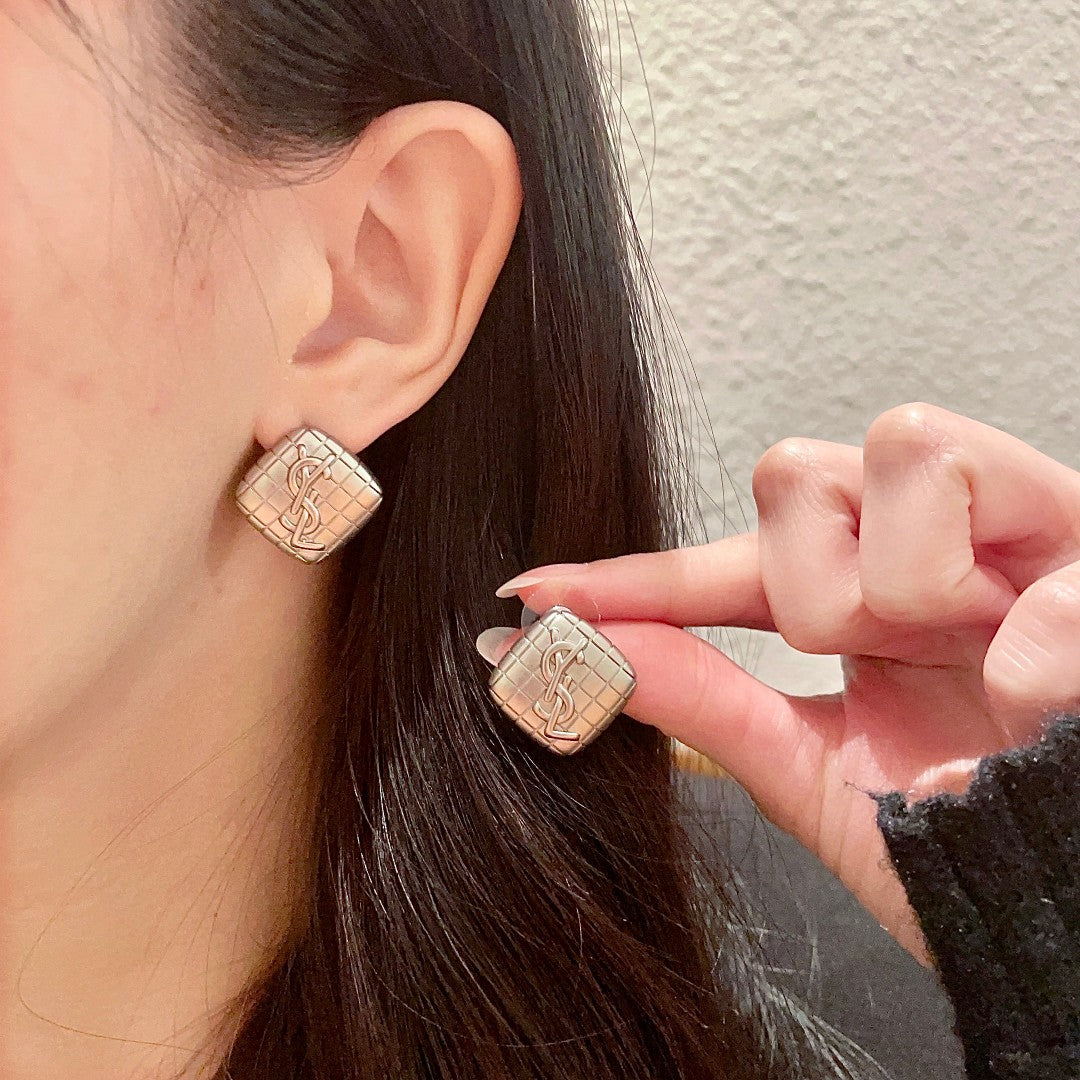 Martin Graham stud earrings in polished metal-tone – main product view