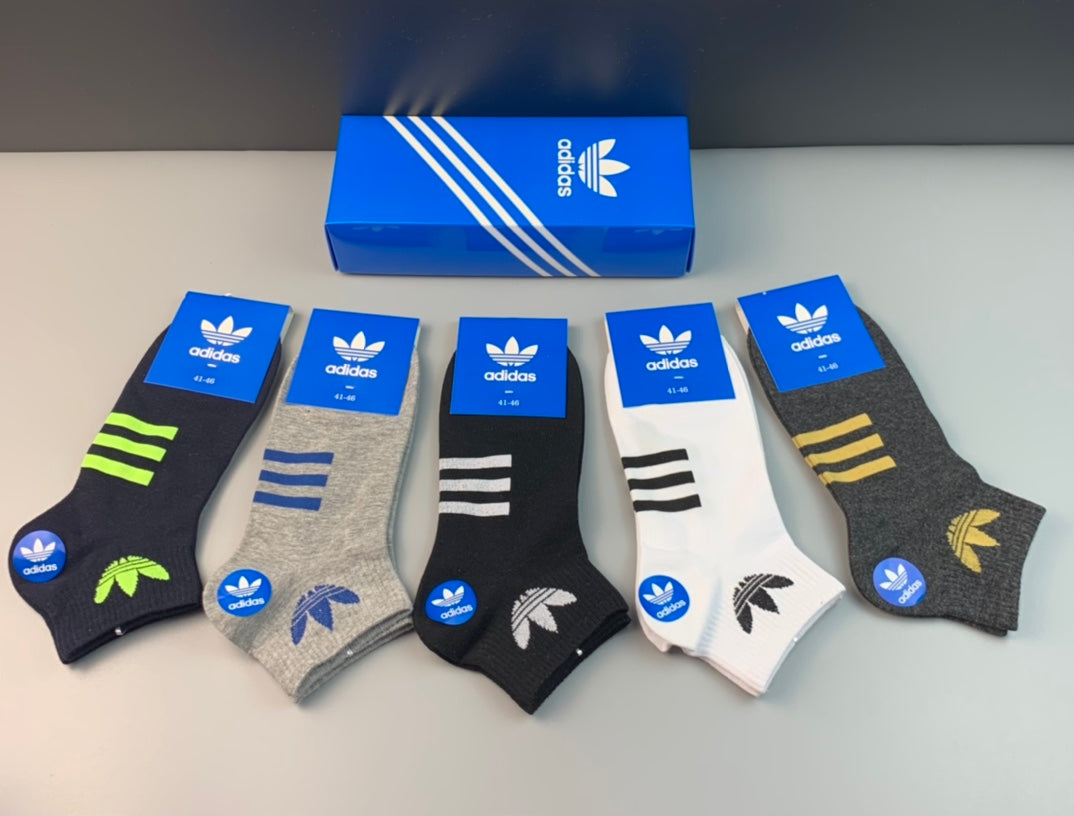 Adidas Cotton Ankle Socks - Box of 5 Pairs