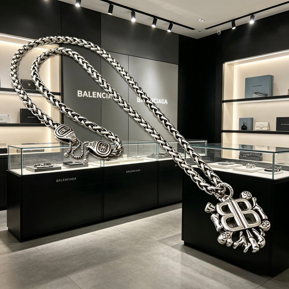 Martin Graham pendant necklace in polished metal-tone – main product view