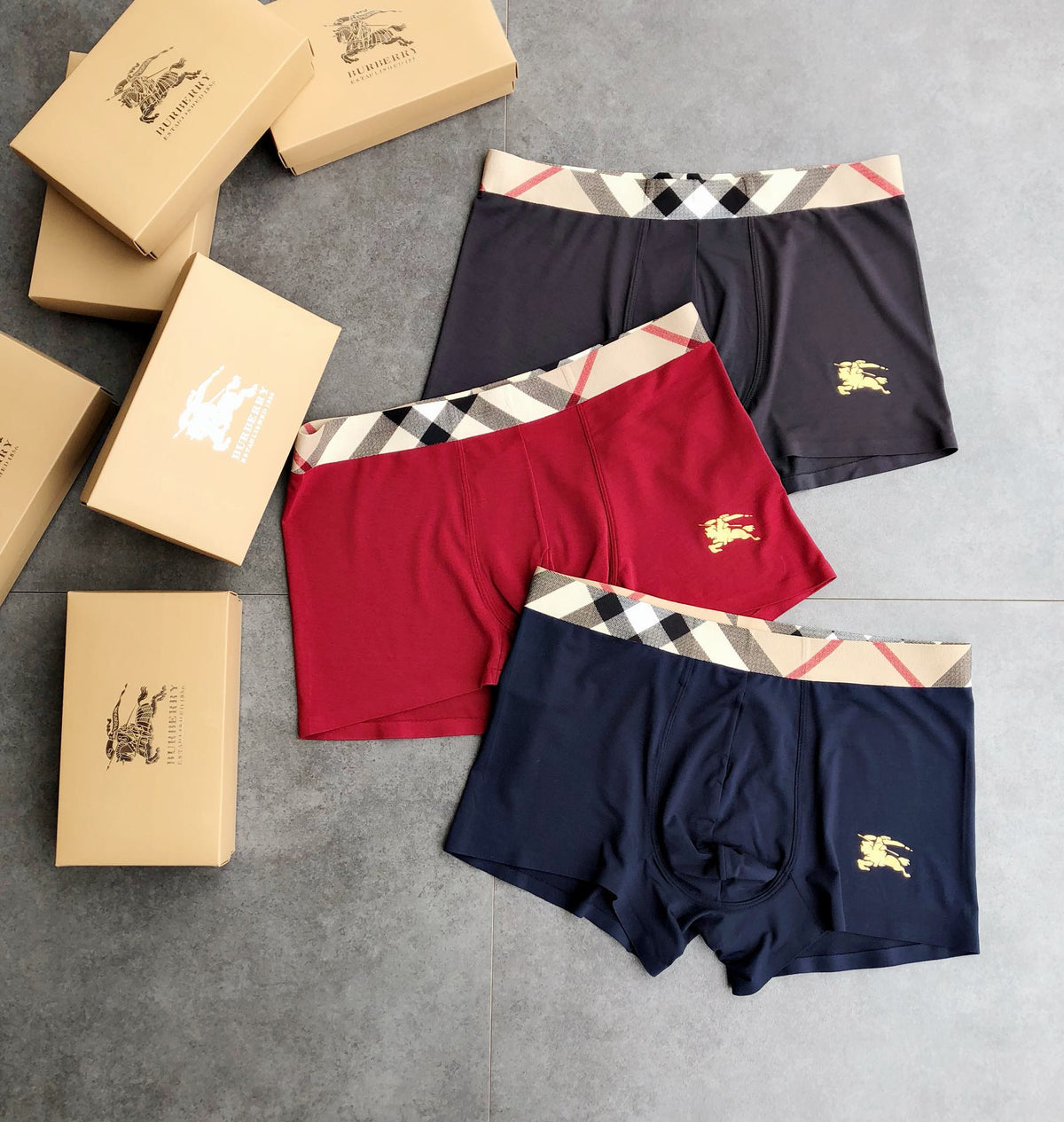 Burberry Clean Logo Waistbands Men's Boxer Briefs - 3-Piece Box