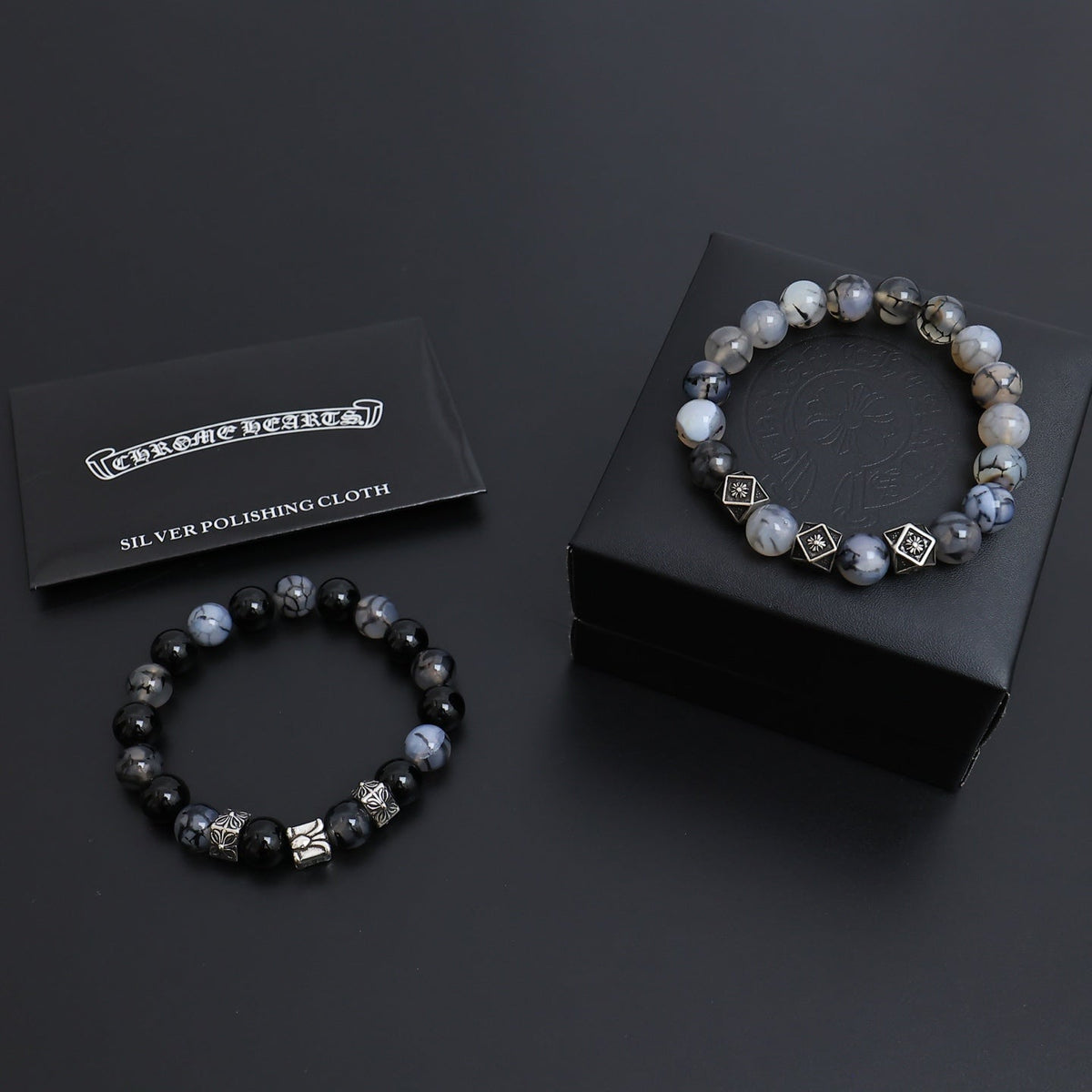 Martin Graham beaded bracelet in polished metal-tone – main product view