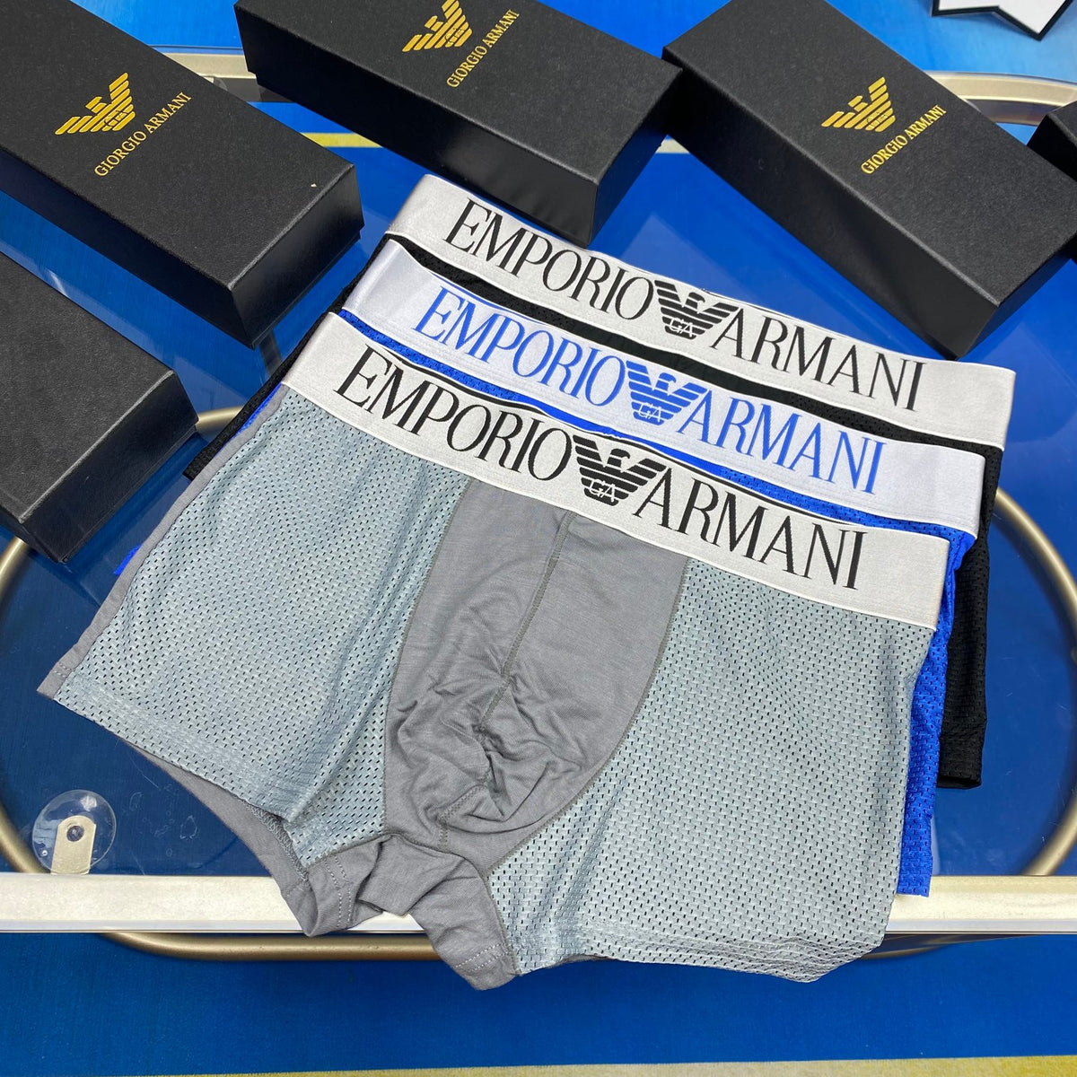 Emporio Armani Logo Men's Boxer Briefs - 3-Piece Box