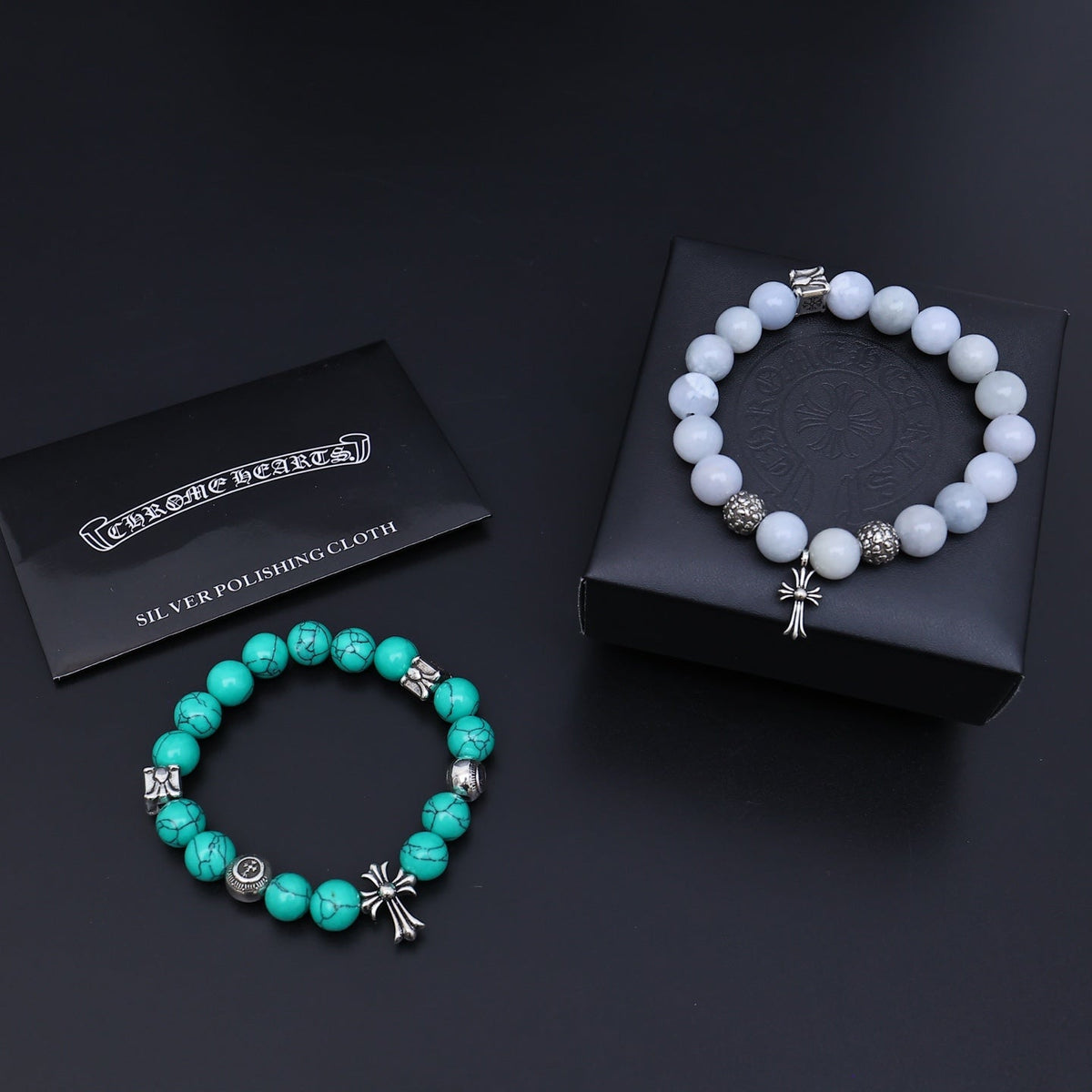Martin Graham beaded bracelet in polished metal-tone – main product view