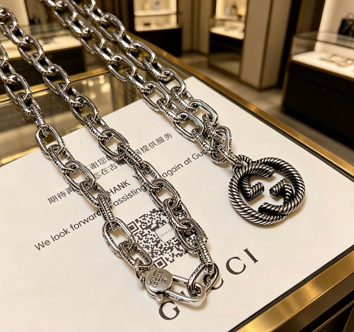 Martin Graham pendant necklace in polished metal-tone – main product view