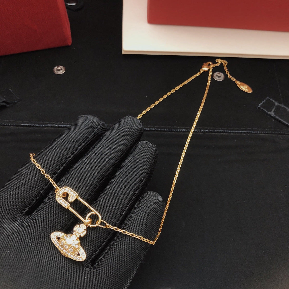 Martin Graham pendant necklace in polished metal-tone – main product view