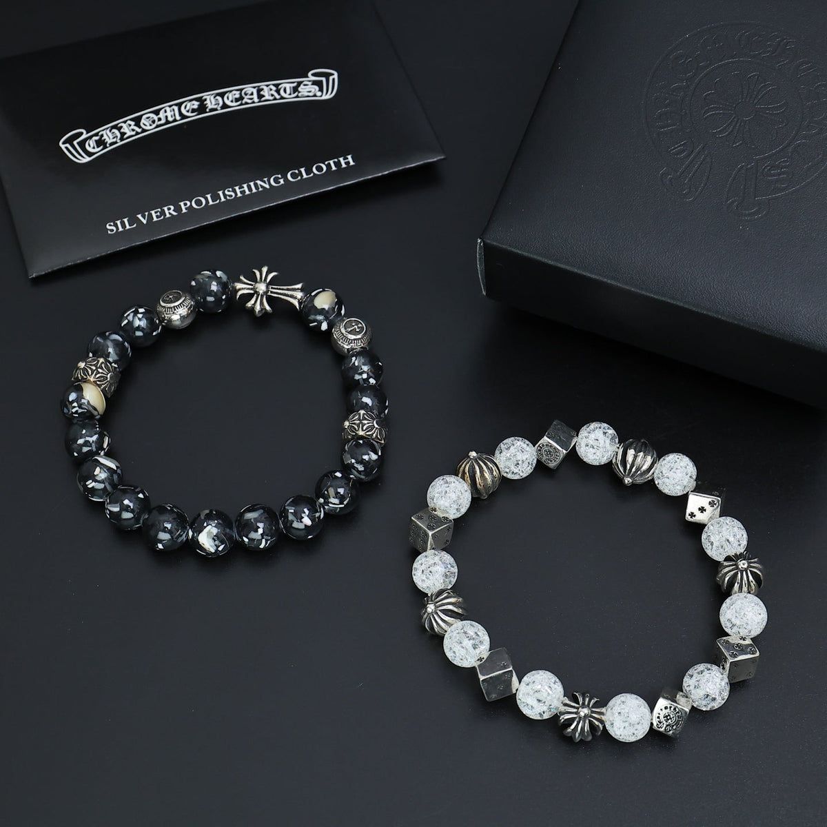 Martin Graham beaded bracelet in polished metal-tone – main product view