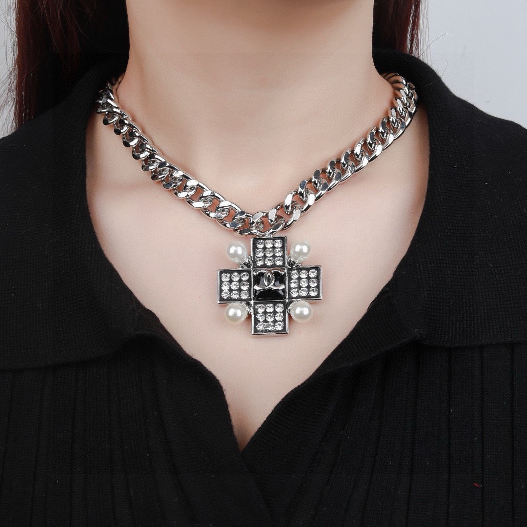 Martin Graham pendant necklace in polished metal-tone – main product view