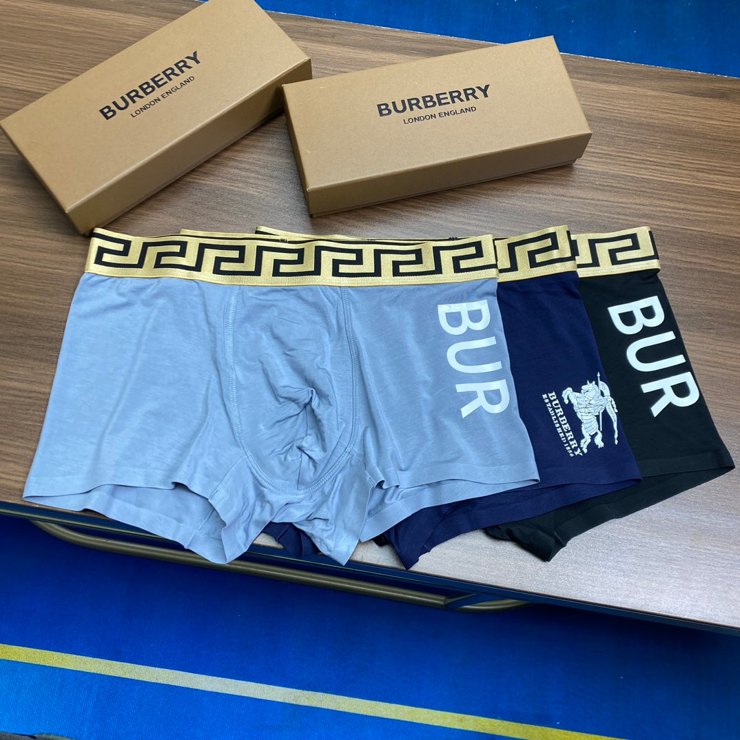 Burberry Modal Greek-Key-Style Waistbands And Horse Graphics Men's Boxer Briefs - 3-Piece Box