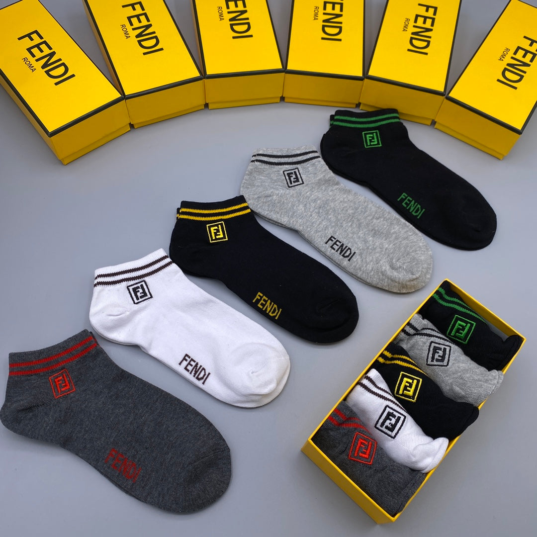 Fendi Short Socks - 5-Pair Set
