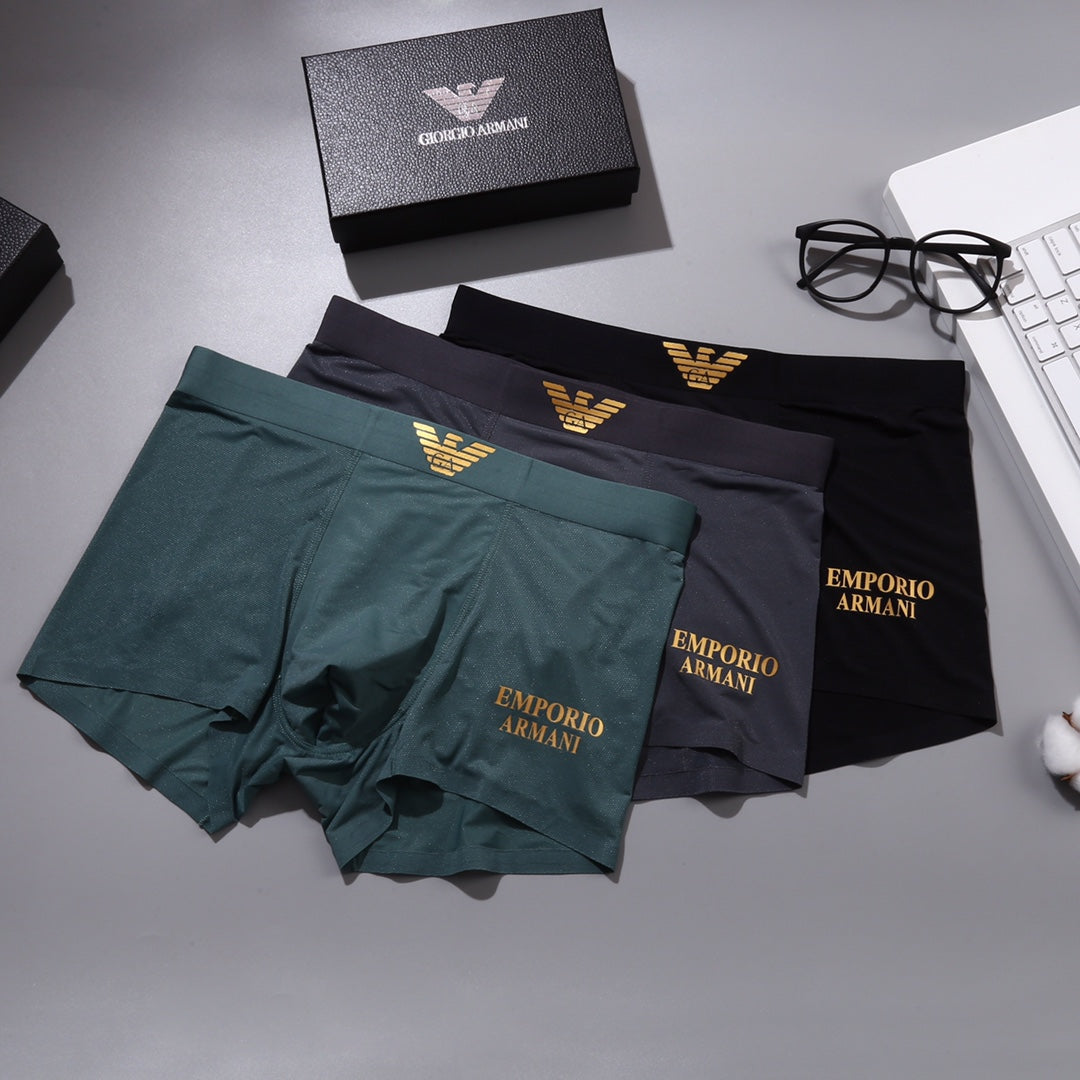 Armani Gold-Tone Eagle Men's Boxer Briefs - 3-Piece Box