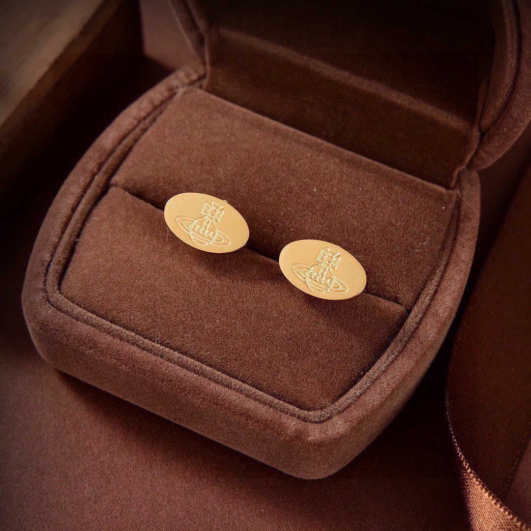 Martin Graham stud earrings in polished metal-tone – main product view